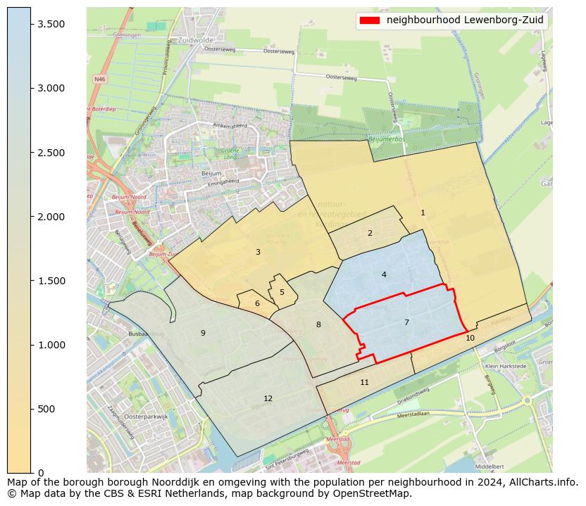 Image of the neighbourhood Lewenborg-Zuid at the map. This image is used as introduction to this page. This page shows a lot of information about the population in the neighbourhood Lewenborg-Zuid (such as the distribution by age groups of the residents, the composition of households, whether inhabitants are natives or Dutch with an immigration background, data about the houses (numbers, types, price development, use, type of property, ...) and more (car ownership, energy consumption, ...) based on open data from the Dutch Central Bureau of Statistics and various other sources!