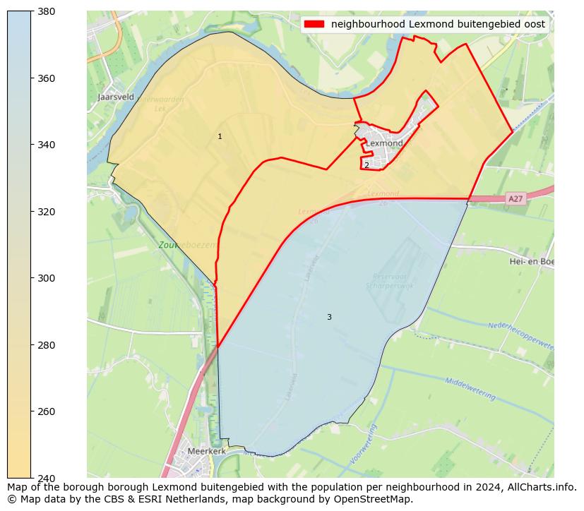 Image of the neighbourhood Lexmond buitengebied oost at the map. This image is used as introduction to this page. This page shows a lot of information about the population in the neighbourhood Lexmond buitengebied oost (such as the distribution by age groups of the residents, the composition of households, whether inhabitants are natives or Dutch with an immigration background, data about the houses (numbers, types, price development, use, type of property, ...) and more (car ownership, energy consumption, ...) based on open data from the Dutch Central Bureau of Statistics and various other sources!