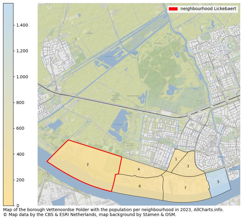 Map of the borough Vettenoordse Polder with the population per neighbourhood in 2021. This page shows a lot of information about residents (such as the distribution by age groups, family composition, gender, native or Dutch with an immigration background, ...), homes (numbers, types, price development, use, type of property, ...) and more (car ownership, energy consumption, ...) based on open data from the Dutch Central Bureau of Statistics and various other sources!