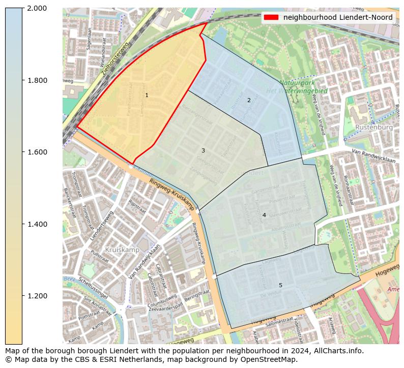 Image of the neighbourhood Liendert-Noord at the map. This image is used as introduction to this page. This page shows a lot of information about the population in the neighbourhood Liendert-Noord (such as the distribution by age groups of the residents, the composition of households, whether inhabitants are natives or Dutch with an immigration background, data about the houses (numbers, types, price development, use, type of property, ...) and more (car ownership, energy consumption, ...) based on open data from the Dutch Central Bureau of Statistics and various other sources!