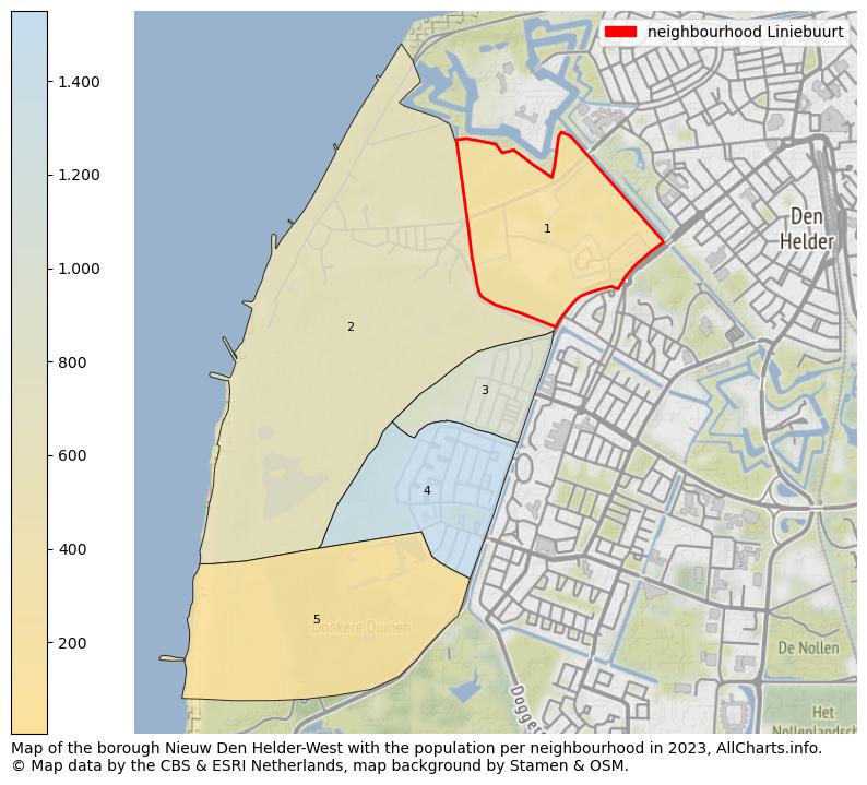 Map of the borough Nieuw Den Helder-West with the population per neighbourhood in 2023. This page shows a lot of information about residents (such as the distribution by age groups, family composition, gender, native or Dutch with an immigration background, ...), homes (numbers, types, price development, use, type of property, ...) and more (car ownership, energy consumption, ...) based on open data from the Dutch Central Bureau of Statistics and various other sources!