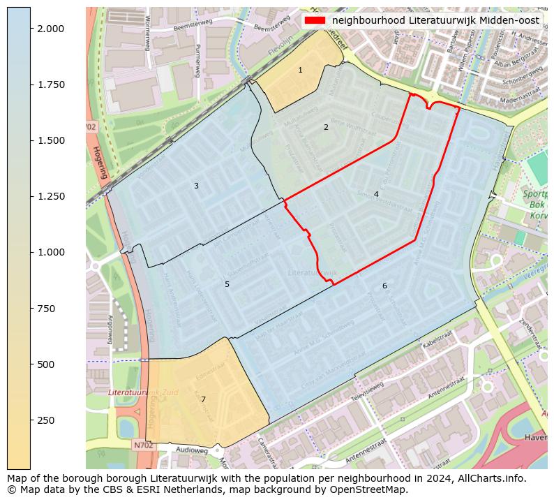 Image of the neighbourhood Literatuurwijk Midden-oost at the map. This image is used as introduction to this page. This page shows a lot of information about the population in the neighbourhood Literatuurwijk Midden-oost (such as the distribution by age groups of the residents, the composition of households, whether inhabitants are natives or Dutch with an immigration background, data about the houses (numbers, types, price development, use, type of property, ...) and more (car ownership, energy consumption, ...) based on open data from the Dutch Central Bureau of Statistics and various other sources!