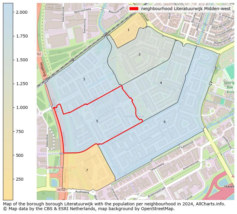 Image of the neighbourhood Literatuurwijk Midden-west at the map. This image is used as introduction to this page. This page shows a lot of information about the population in the neighbourhood Literatuurwijk Midden-west (such as the distribution by age groups of the residents, the composition of households, whether inhabitants are natives or Dutch with an immigration background, data about the houses (numbers, types, price development, use, type of property, ...) and more (car ownership, energy consumption, ...) based on open data from the Dutch Central Bureau of Statistics and various other sources!