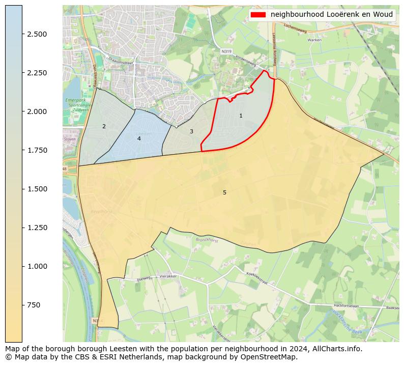 Image of the neighbourhood Looërenk en Woud at the map. This image is used as introduction to this page. This page shows a lot of information about the population in the neighbourhood Looërenk en Woud (such as the distribution by age groups of the residents, the composition of households, whether inhabitants are natives or Dutch with an immigration background, data about the houses (numbers, types, price development, use, type of property, ...) and more (car ownership, energy consumption, ...) based on open data from the Dutch Central Bureau of Statistics and various other sources!