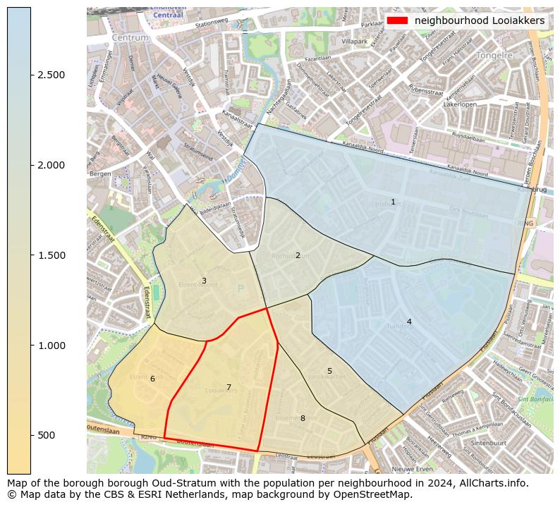 Image of the neighbourhood Looiakkers at the map. This image is used as introduction to this page. This page shows a lot of information about the population in the neighbourhood Looiakkers (such as the distribution by age groups of the residents, the composition of households, whether inhabitants are natives or Dutch with an immigration background, data about the houses (numbers, types, price development, use, type of property, ...) and more (car ownership, energy consumption, ...) based on open data from the Dutch Central Bureau of Statistics and various other sources!