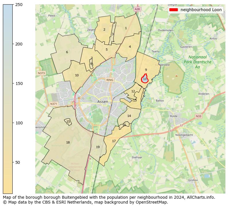 Image of the neighbourhood Loon at the map. This image is used as introduction to this page. This page shows a lot of information about the population in the neighbourhood Loon (such as the distribution by age groups of the residents, the composition of households, whether inhabitants are natives or Dutch with an immigration background, data about the houses (numbers, types, price development, use, type of property, ...) and more (car ownership, energy consumption, ...) based on open data from the Dutch Central Bureau of Statistics and various other sources!