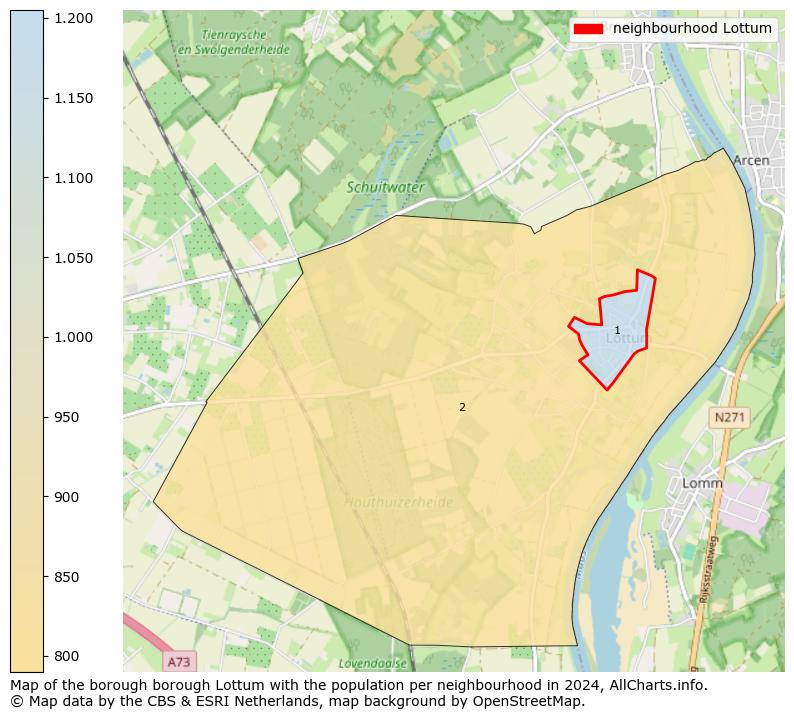 Image of the neighbourhood Lottum at the map. This image is used as introduction to this page. This page shows a lot of information about the population in the neighbourhood Lottum (such as the distribution by age groups of the residents, the composition of households, whether inhabitants are natives or Dutch with an immigration background, data about the houses (numbers, types, price development, use, type of property, ...) and more (car ownership, energy consumption, ...) based on open data from the Dutch Central Bureau of Statistics and various other sources!