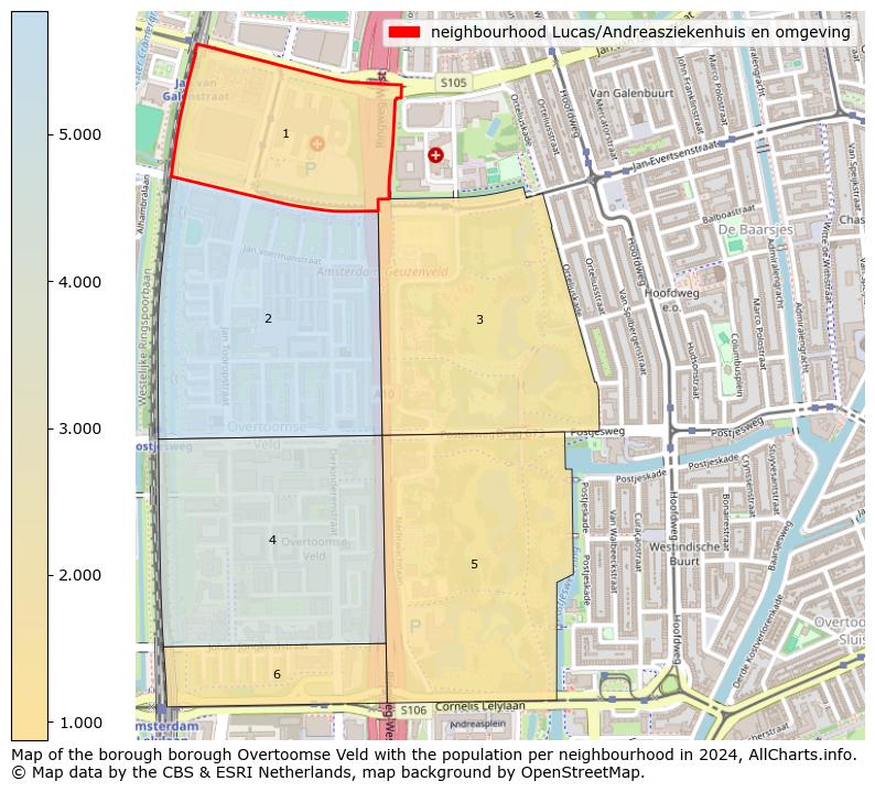 Image of the neighbourhood Lucas/Andreasziekenhuis en omgeving at the map. This image is used as introduction to this page. This page shows a lot of information about the population in the neighbourhood Lucas/Andreasziekenhuis en omgeving (such as the distribution by age groups of the residents, the composition of households, whether inhabitants are natives or Dutch with an immigration background, data about the houses (numbers, types, price development, use, type of property, ...) and more (car ownership, energy consumption, ...) based on open data from the Dutch Central Bureau of Statistics and various other sources!