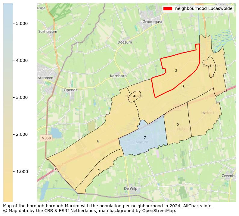 Image of the neighbourhood Lucaswolde at the map. This image is used as introduction to this page. This page shows a lot of information about the population in the neighbourhood Lucaswolde (such as the distribution by age groups of the residents, the composition of households, whether inhabitants are natives or Dutch with an immigration background, data about the houses (numbers, types, price development, use, type of property, ...) and more (car ownership, energy consumption, ...) based on open data from the Dutch Central Bureau of Statistics and various other sources!