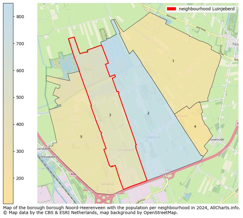 Image of the neighbourhood Luinjeberd at the map. This image is used as introduction to this page. This page shows a lot of information about the population in the neighbourhood Luinjeberd (such as the distribution by age groups of the residents, the composition of households, whether inhabitants are natives or Dutch with an immigration background, data about the houses (numbers, types, price development, use, type of property, ...) and more (car ownership, energy consumption, ...) based on open data from the Dutch Central Bureau of Statistics and various other sources!