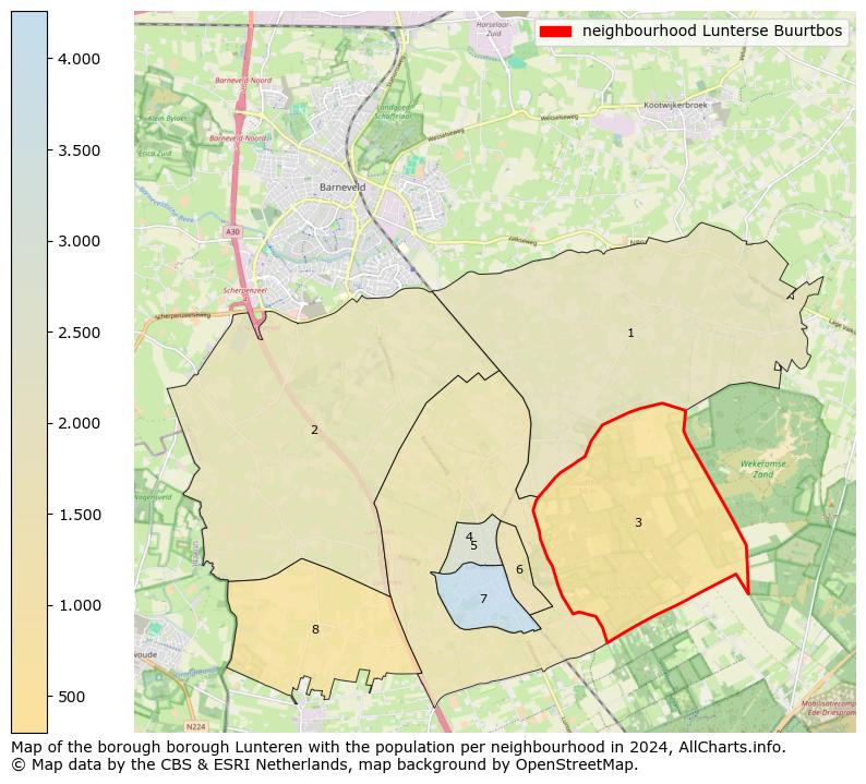 Image of the neighbourhood Lunterse Buurtbos at the map. This image is used as introduction to this page. This page shows a lot of information about the population in the neighbourhood Lunterse Buurtbos (such as the distribution by age groups of the residents, the composition of households, whether inhabitants are natives or Dutch with an immigration background, data about the houses (numbers, types, price development, use, type of property, ...) and more (car ownership, energy consumption, ...) based on open data from the Dutch Central Bureau of Statistics and various other sources!