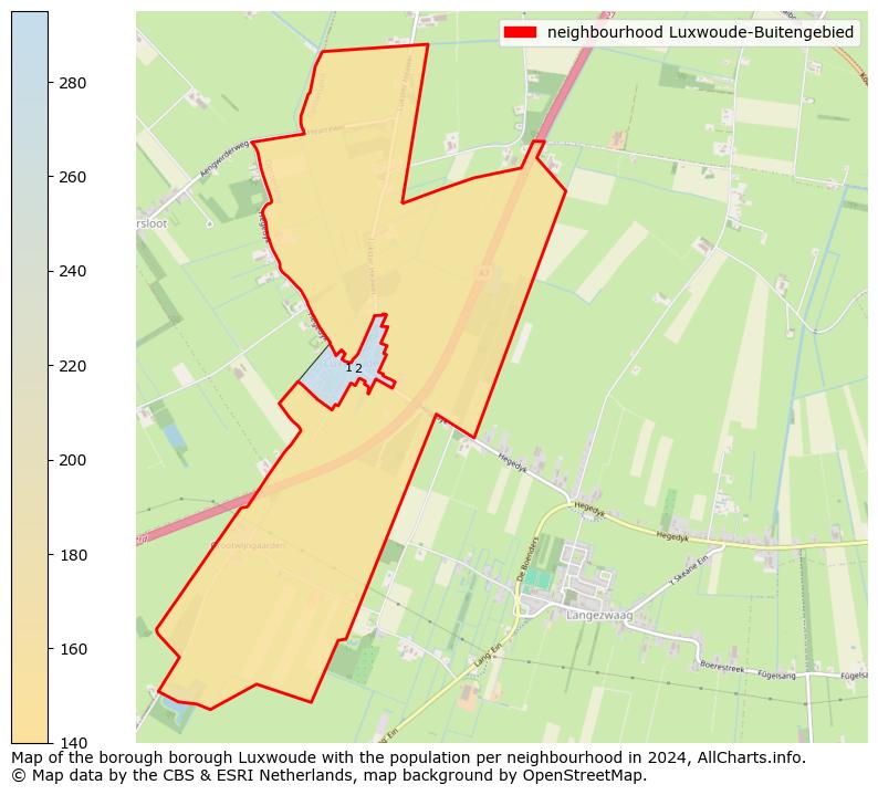 Image of the neighbourhood Luxwoude-Buitengebied at the map. This image is used as introduction to this page. This page shows a lot of information about the population in the neighbourhood Luxwoude-Buitengebied (such as the distribution by age groups of the residents, the composition of households, whether inhabitants are natives or Dutch with an immigration background, data about the houses (numbers, types, price development, use, type of property, ...) and more (car ownership, energy consumption, ...) based on open data from the Dutch Central Bureau of Statistics and various other sources!