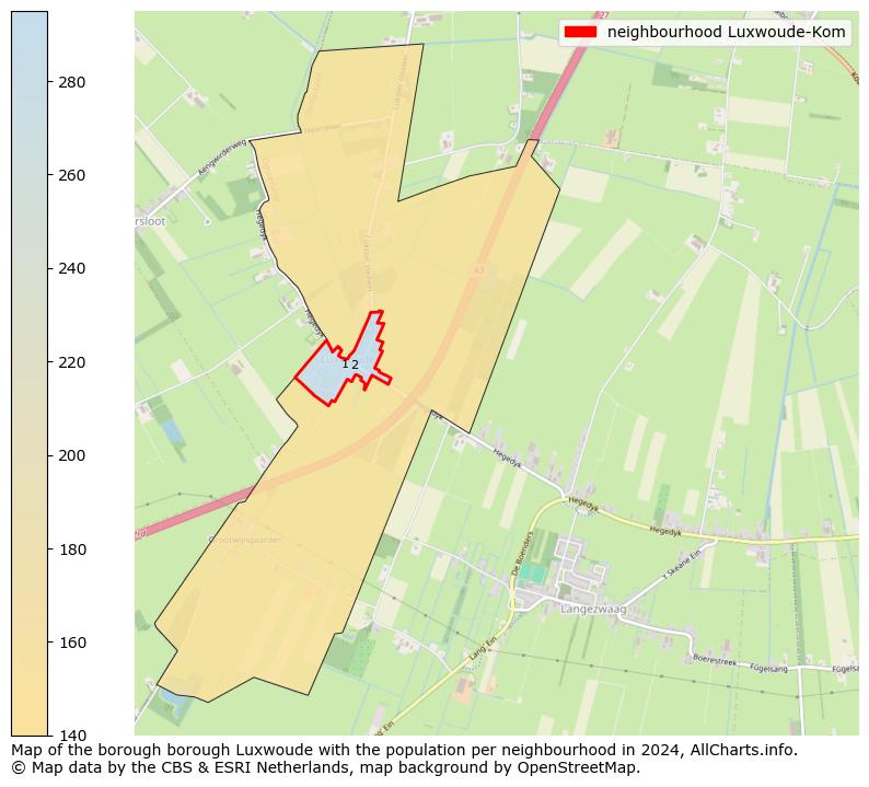 Image of the neighbourhood Luxwoude-Kom at the map. This image is used as introduction to this page. This page shows a lot of information about the population in the neighbourhood Luxwoude-Kom (such as the distribution by age groups of the residents, the composition of households, whether inhabitants are natives or Dutch with an immigration background, data about the houses (numbers, types, price development, use, type of property, ...) and more (car ownership, energy consumption, ...) based on open data from the Dutch Central Bureau of Statistics and various other sources!