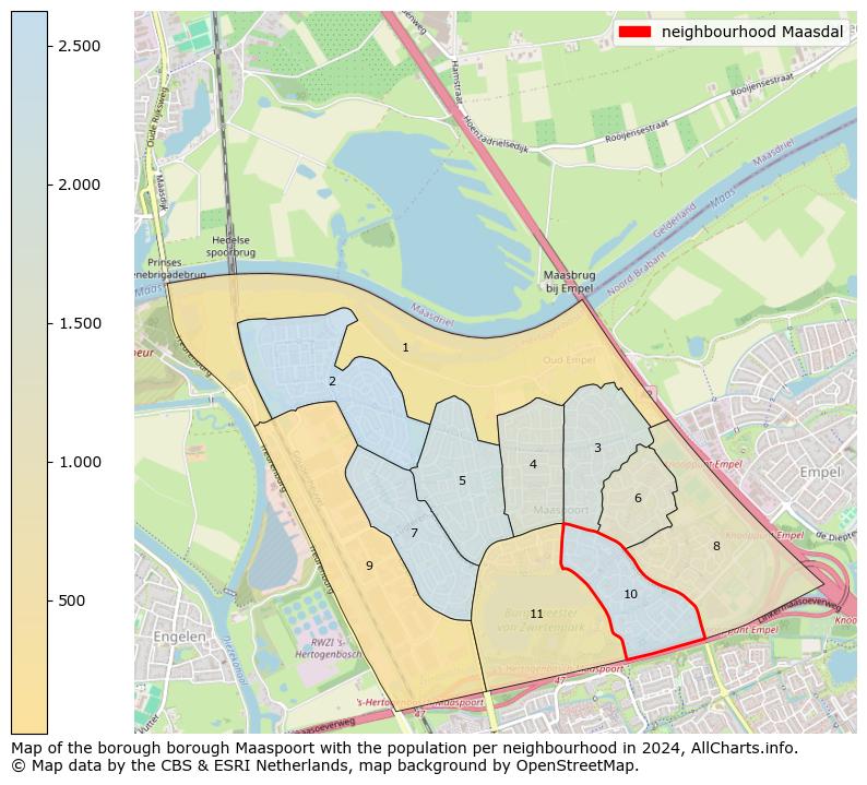 Image of the neighbourhood Maasdal at the map. This image is used as introduction to this page. This page shows a lot of information about the population in the neighbourhood Maasdal (such as the distribution by age groups of the residents, the composition of households, whether inhabitants are natives or Dutch with an immigration background, data about the houses (numbers, types, price development, use, type of property, ...) and more (car ownership, energy consumption, ...) based on open data from the Dutch Central Bureau of Statistics and various other sources!