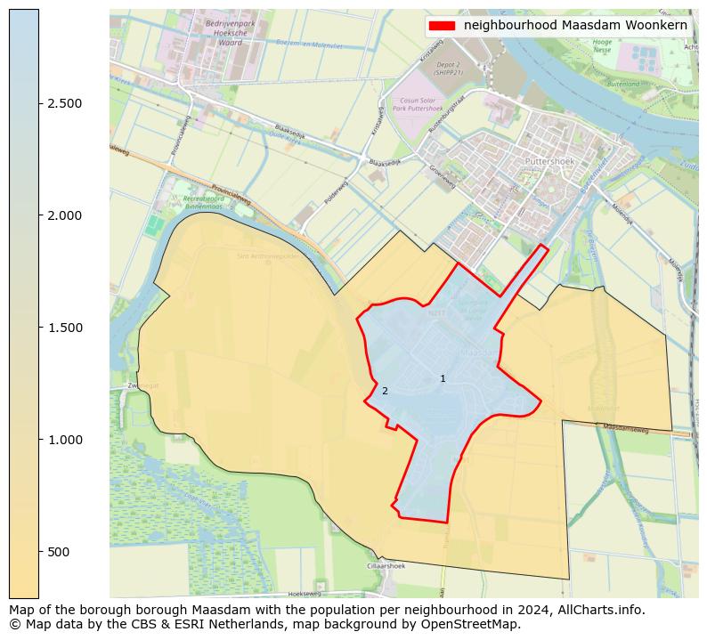 Image of the neighbourhood Maasdam Woonkern at the map. This image is used as introduction to this page. This page shows a lot of information about the population in the neighbourhood Maasdam Woonkern (such as the distribution by age groups of the residents, the composition of households, whether inhabitants are natives or Dutch with an immigration background, data about the houses (numbers, types, price development, use, type of property, ...) and more (car ownership, energy consumption, ...) based on open data from the Dutch Central Bureau of Statistics and various other sources!