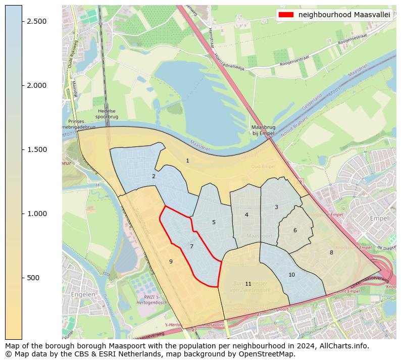 Image of the neighbourhood Maasvallei at the map. This image is used as introduction to this page. This page shows a lot of information about the population in the neighbourhood Maasvallei (such as the distribution by age groups of the residents, the composition of households, whether inhabitants are natives or Dutch with an immigration background, data about the houses (numbers, types, price development, use, type of property, ...) and more (car ownership, energy consumption, ...) based on open data from the Dutch Central Bureau of Statistics and various other sources!