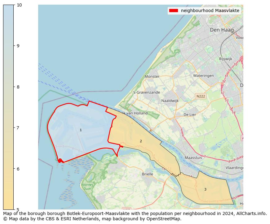 Image of the neighbourhood Maasvlakte at the map. This image is used as introduction to this page. This page shows a lot of information about the population in the neighbourhood Maasvlakte (such as the distribution by age groups of the residents, the composition of households, whether inhabitants are natives or Dutch with an immigration background, data about the houses (numbers, types, price development, use, type of property, ...) and more (car ownership, energy consumption, ...) based on open data from the Dutch Central Bureau of Statistics and various other sources!