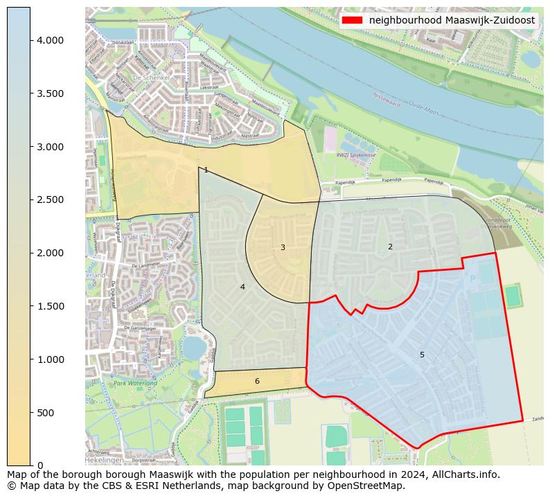 Image of the neighbourhood Maaswijk-Zuidoost at the map. This image is used as introduction to this page. This page shows a lot of information about the population in the neighbourhood Maaswijk-Zuidoost (such as the distribution by age groups of the residents, the composition of households, whether inhabitants are natives or Dutch with an immigration background, data about the houses (numbers, types, price development, use, type of property, ...) and more (car ownership, energy consumption, ...) based on open data from the Dutch Central Bureau of Statistics and various other sources!