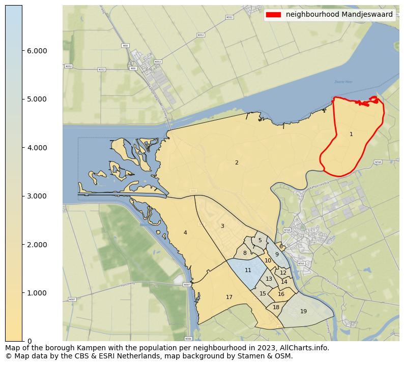 Map of the borough Kampen with the population per neighbourhood in 2021. This page shows a lot of information about residents (such as the distribution by age groups, family composition, gender, native or Dutch with an immigration background, ...), homes (numbers, types, price development, use, type of property, ...) and more (car ownership, energy consumption, ...) based on open data from the Dutch Central Bureau of Statistics and various other sources!