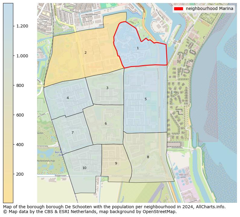 Image of the neighbourhood Marina at the map. This image is used as introduction to this page. This page shows a lot of information about the population in the neighbourhood Marina (such as the distribution by age groups of the residents, the composition of households, whether inhabitants are natives or Dutch with an immigration background, data about the houses (numbers, types, price development, use, type of property, ...) and more (car ownership, energy consumption, ...) based on open data from the Dutch Central Bureau of Statistics and various other sources!