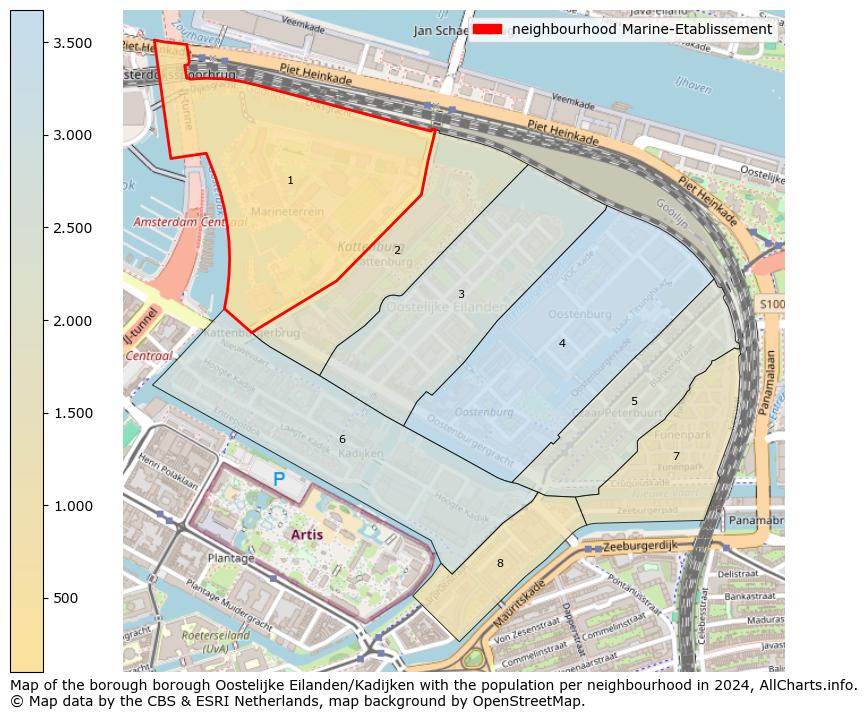 Image of the neighbourhood Marine-Etablissement at the map. This image is used as introduction to this page. This page shows a lot of information about the population in the neighbourhood Marine-Etablissement (such as the distribution by age groups of the residents, the composition of households, whether inhabitants are natives or Dutch with an immigration background, data about the houses (numbers, types, price development, use, type of property, ...) and more (car ownership, energy consumption, ...) based on open data from the Dutch Central Bureau of Statistics and various other sources!