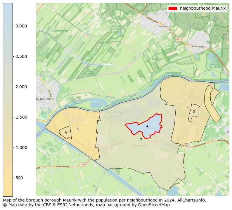 Image of the neighbourhood Maurik at the map. This image is used as introduction to this page. This page shows a lot of information about the population in the neighbourhood Maurik (such as the distribution by age groups of the residents, the composition of households, whether inhabitants are natives or Dutch with an immigration background, data about the houses (numbers, types, price development, use, type of property, ...) and more (car ownership, energy consumption, ...) based on open data from the Dutch Central Bureau of Statistics and various other sources!