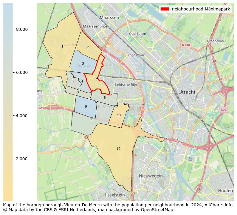 Image of the neighbourhood Máximapark at the map. This image is used as introduction to this page. This page shows a lot of information about the population in the neighbourhood Máximapark (such as the distribution by age groups of the residents, the composition of households, whether inhabitants are natives or Dutch with an immigration background, data about the houses (numbers, types, price development, use, type of property, ...) and more (car ownership, energy consumption, ...) based on open data from the Dutch Central Bureau of Statistics and various other sources!