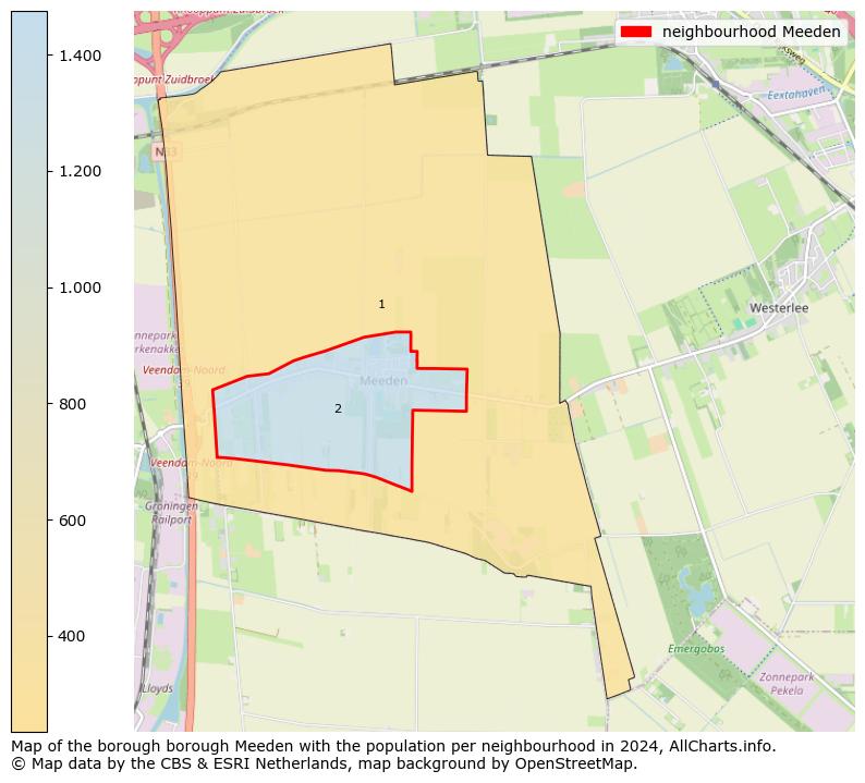 Image of the neighbourhood Meeden at the map. This image is used as introduction to this page. This page shows a lot of information about the population in the neighbourhood Meeden (such as the distribution by age groups of the residents, the composition of households, whether inhabitants are natives or Dutch with an immigration background, data about the houses (numbers, types, price development, use, type of property, ...) and more (car ownership, energy consumption, ...) based on open data from the Dutch Central Bureau of Statistics and various other sources!