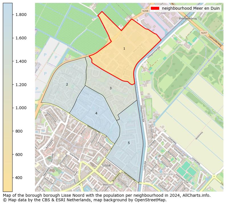 Image of the neighbourhood Meer en Duin at the map. This image is used as introduction to this page. This page shows a lot of information about the population in the neighbourhood Meer en Duin (such as the distribution by age groups of the residents, the composition of households, whether inhabitants are natives or Dutch with an immigration background, data about the houses (numbers, types, price development, use, type of property, ...) and more (car ownership, energy consumption, ...) based on open data from the Dutch Central Bureau of Statistics and various other sources!