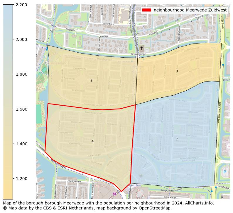 Image of the neighbourhood Meerwede Zuidwest at the map. This image is used as introduction to this page. This page shows a lot of information about the population in the neighbourhood Meerwede Zuidwest (such as the distribution by age groups of the residents, the composition of households, whether inhabitants are natives or Dutch with an immigration background, data about the houses (numbers, types, price development, use, type of property, ...) and more (car ownership, energy consumption, ...) based on open data from the Dutch Central Bureau of Statistics and various other sources!