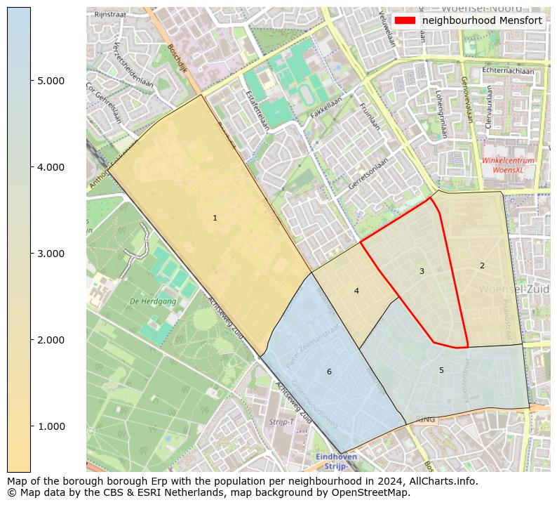 Image of the neighbourhood Mensfort at the map. This image is used as introduction to this page. This page shows a lot of information about the population in the neighbourhood Mensfort (such as the distribution by age groups of the residents, the composition of households, whether inhabitants are natives or Dutch with an immigration background, data about the houses (numbers, types, price development, use, type of property, ...) and more (car ownership, energy consumption, ...) based on open data from the Dutch Central Bureau of Statistics and various other sources!