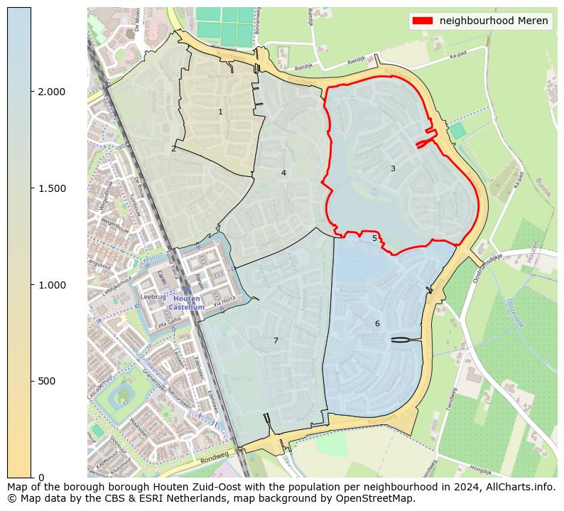 Image of the neighbourhood Meren at the map. This image is used as introduction to this page. This page shows a lot of information about the population in the neighbourhood Meren (such as the distribution by age groups of the residents, the composition of households, whether inhabitants are natives or Dutch with an immigration background, data about the houses (numbers, types, price development, use, type of property, ...) and more (car ownership, energy consumption, ...) based on open data from the Dutch Central Bureau of Statistics and various other sources!