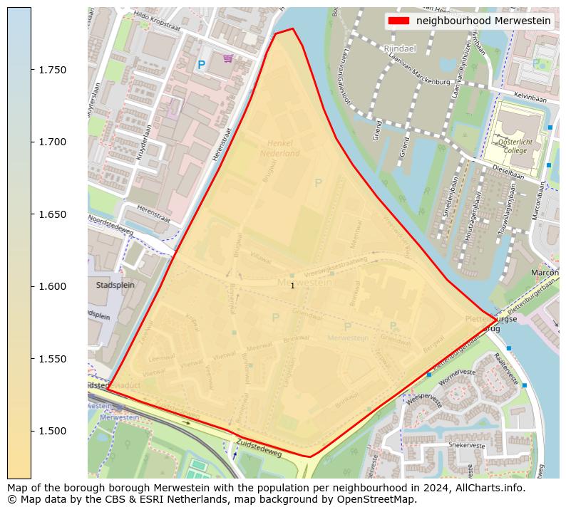 Image of the neighbourhood Merwestein at the map. This image is used as introduction to this page. This page shows a lot of information about the population in the neighbourhood Merwestein (such as the distribution by age groups of the residents, the composition of households, whether inhabitants are natives or Dutch with an immigration background, data about the houses (numbers, types, price development, use, type of property, ...) and more (car ownership, energy consumption, ...) based on open data from the Dutch Central Bureau of Statistics and various other sources!