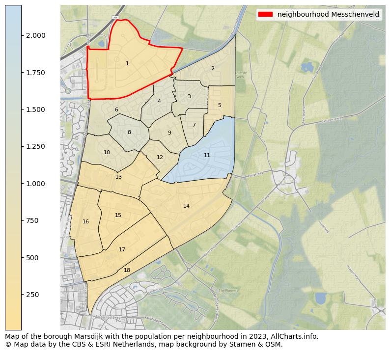 Map of the borough Marsdijk with the population per neighbourhood in 2023. This page shows a lot of information about residents (such as the distribution by age groups, family composition, gender, native or Dutch with an immigration background, ...), homes (numbers, types, price development, use, type of property, ...) and more (car ownership, energy consumption, ...) based on open data from the Dutch Central Bureau of Statistics and various other sources!