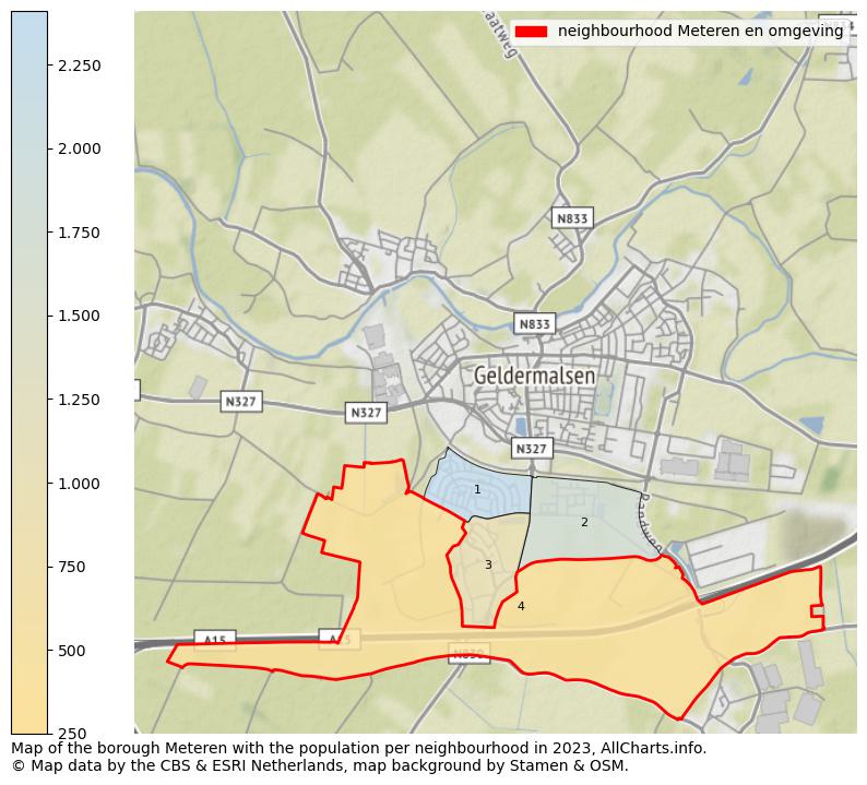 Map of the borough Meteren with the population per neighbourhood in 2023. This page shows a lot of information about residents (such as the distribution by age groups, family composition, gender, native or Dutch with an immigration background, ...), homes (numbers, types, price development, use, type of property, ...) and more (car ownership, energy consumption, ...) based on open data from the Dutch Central Bureau of Statistics and various other sources!