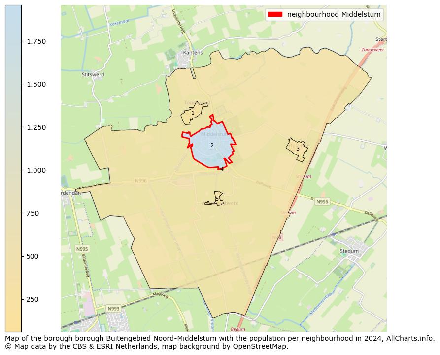 Image of the neighbourhood Middelstum at the map. This image is used as introduction to this page. This page shows a lot of information about the population in the neighbourhood Middelstum (such as the distribution by age groups of the residents, the composition of households, whether inhabitants are natives or Dutch with an immigration background, data about the houses (numbers, types, price development, use, type of property, ...) and more (car ownership, energy consumption, ...) based on open data from the Dutch Central Bureau of Statistics and various other sources!