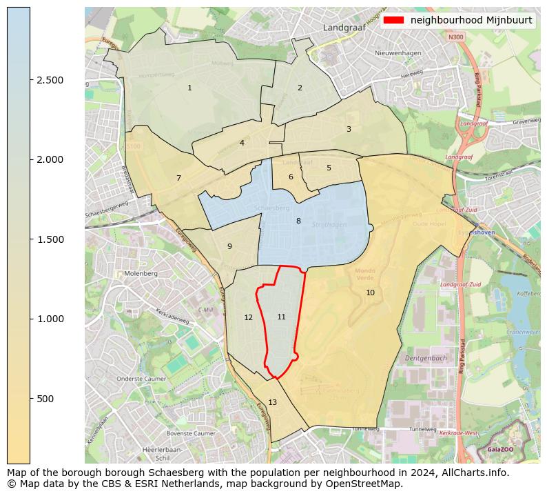 Image of the neighbourhood Mijnbuurt at the map. This image is used as introduction to this page. This page shows a lot of information about the population in the neighbourhood Mijnbuurt (such as the distribution by age groups of the residents, the composition of households, whether inhabitants are natives or Dutch with an immigration background, data about the houses (numbers, types, price development, use, type of property, ...) and more (car ownership, energy consumption, ...) based on open data from the Dutch Central Bureau of Statistics and various other sources!