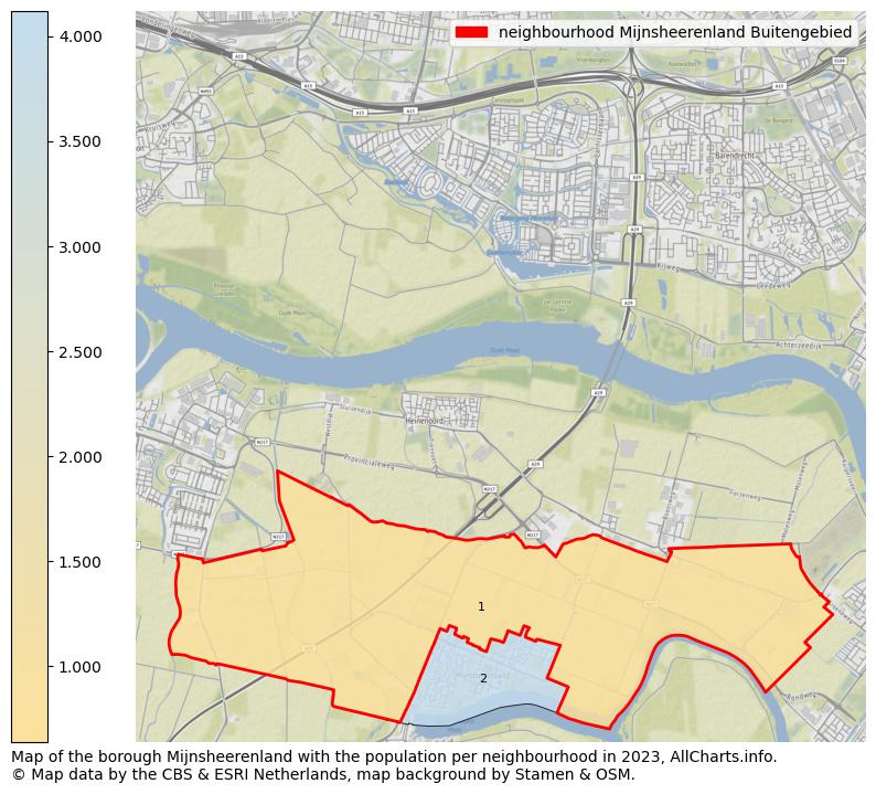 Map of the borough Mijnsheerenland with the population per neighbourhood in 2023. This page shows a lot of information about residents (such as the distribution by age groups, family composition, gender, native or Dutch with an immigration background, ...), homes (numbers, types, price development, use, type of property, ...) and more (car ownership, energy consumption, ...) based on open data from the Dutch Central Bureau of Statistics and various other sources!
