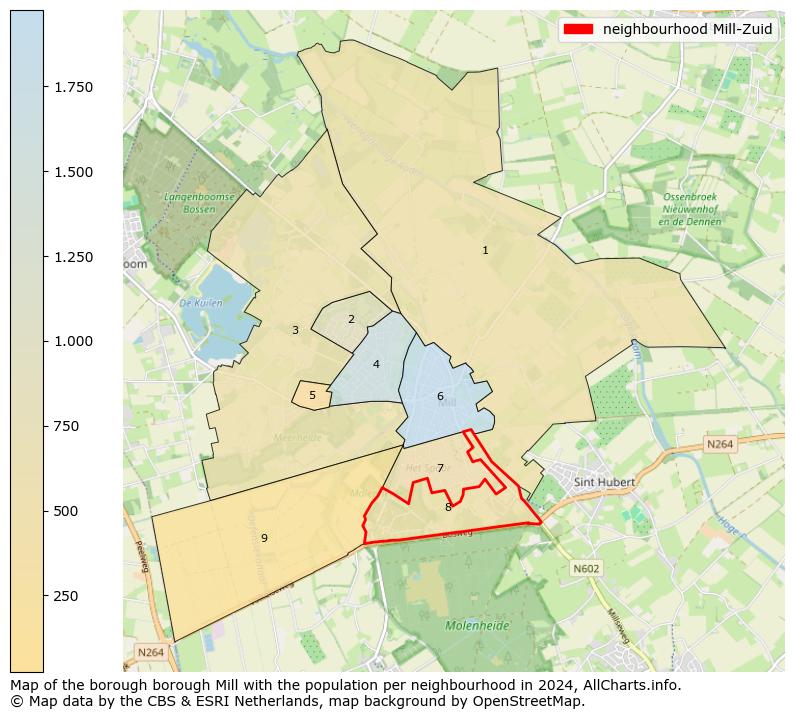 Image of the neighbourhood Mill-Zuid at the map. This image is used as introduction to this page. This page shows a lot of information about the population in the neighbourhood Mill-Zuid (such as the distribution by age groups of the residents, the composition of households, whether inhabitants are natives or Dutch with an immigration background, data about the houses (numbers, types, price development, use, type of property, ...) and more (car ownership, energy consumption, ...) based on open data from the Dutch Central Bureau of Statistics and various other sources!