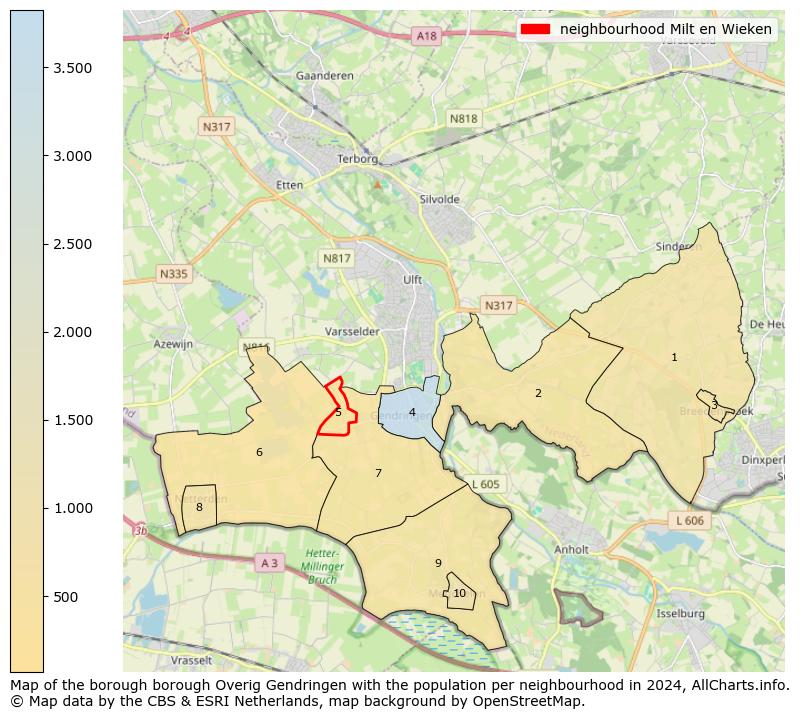 Image of the neighbourhood Milt en Wieken at the map. This image is used as introduction to this page. This page shows a lot of information about the population in the neighbourhood Milt en Wieken (such as the distribution by age groups of the residents, the composition of households, whether inhabitants are natives or Dutch with an immigration background, data about the houses (numbers, types, price development, use, type of property, ...) and more (car ownership, energy consumption, ...) based on open data from the Dutch Central Bureau of Statistics and various other sources!