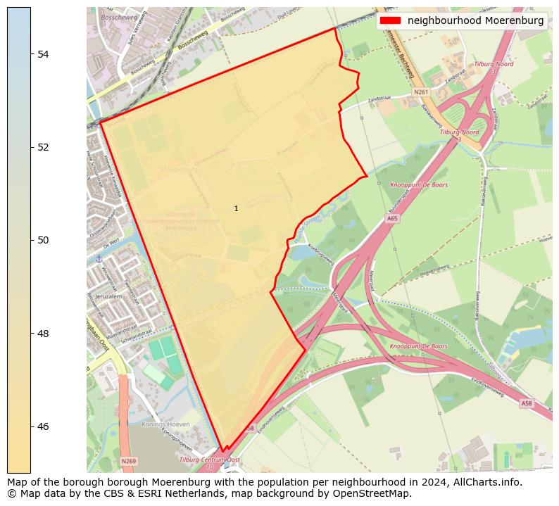 Image of the neighbourhood Moerenburg at the map. This image is used as introduction to this page. This page shows a lot of information about the population in the neighbourhood Moerenburg (such as the distribution by age groups of the residents, the composition of households, whether inhabitants are natives or Dutch with an immigration background, data about the houses (numbers, types, price development, use, type of property, ...) and more (car ownership, energy consumption, ...) based on open data from the Dutch Central Bureau of Statistics and various other sources!