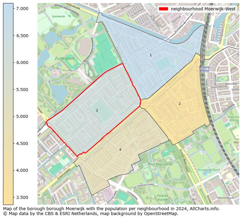 Image of the neighbourhood Moerwijk-West at the map. This image is used as introduction to this page. This page shows a lot of information about the population in the neighbourhood Moerwijk-West (such as the distribution by age groups of the residents, the composition of households, whether inhabitants are natives or Dutch with an immigration background, data about the houses (numbers, types, price development, use, type of property, ...) and more (car ownership, energy consumption, ...) based on open data from the Dutch Central Bureau of Statistics and various other sources!