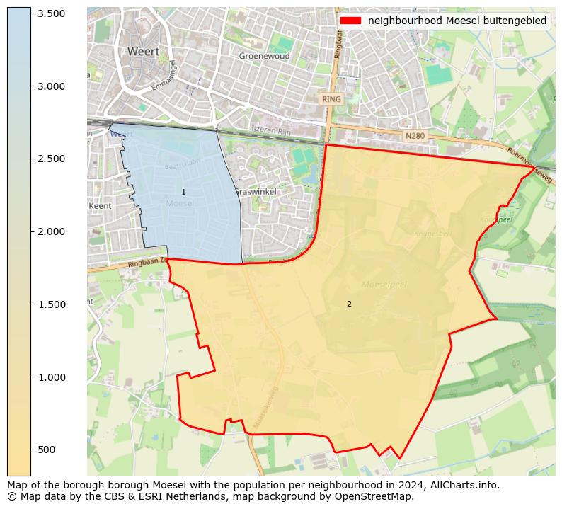 Image of the neighbourhood Moesel buitengebied at the map. This image is used as introduction to this page. This page shows a lot of information about the population in the neighbourhood Moesel buitengebied (such as the distribution by age groups of the residents, the composition of households, whether inhabitants are natives or Dutch with an immigration background, data about the houses (numbers, types, price development, use, type of property, ...) and more (car ownership, energy consumption, ...) based on open data from the Dutch Central Bureau of Statistics and various other sources!