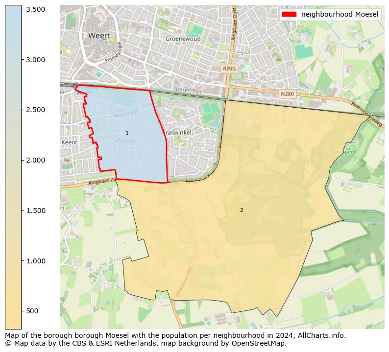 Image of the neighbourhood Moesel at the map. This image is used as introduction to this page. This page shows a lot of information about the population in the neighbourhood Moesel (such as the distribution by age groups of the residents, the composition of households, whether inhabitants are natives or Dutch with an immigration background, data about the houses (numbers, types, price development, use, type of property, ...) and more (car ownership, energy consumption, ...) based on open data from the Dutch Central Bureau of Statistics and various other sources!