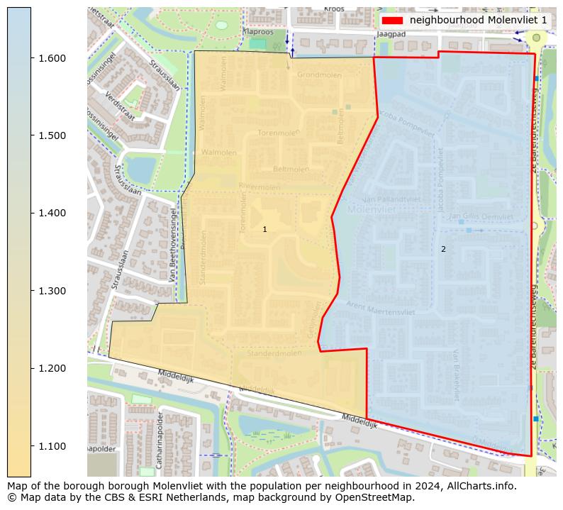 Image of the neighbourhood Molenvliet 1 at the map. This image is used as introduction to this page. This page shows a lot of information about the population in the neighbourhood Molenvliet 1 (such as the distribution by age groups of the residents, the composition of households, whether inhabitants are natives or Dutch with an immigration background, data about the houses (numbers, types, price development, use, type of property, ...) and more (car ownership, energy consumption, ...) based on open data from the Dutch Central Bureau of Statistics and various other sources!