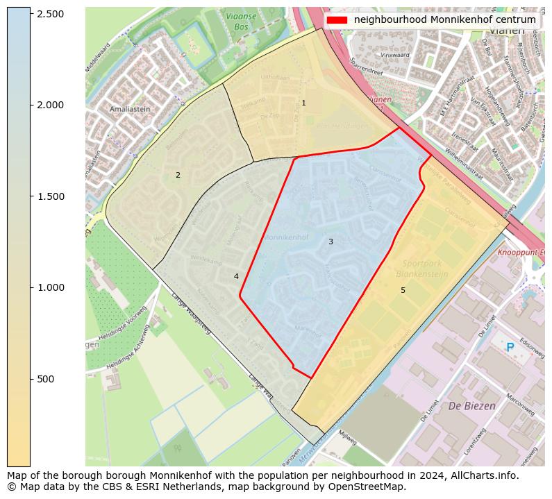 Image of the neighbourhood Monnikenhof centrum at the map. This image is used as introduction to this page. This page shows a lot of information about the population in the neighbourhood Monnikenhof centrum (such as the distribution by age groups of the residents, the composition of households, whether inhabitants are natives or Dutch with an immigration background, data about the houses (numbers, types, price development, use, type of property, ...) and more (car ownership, energy consumption, ...) based on open data from the Dutch Central Bureau of Statistics and various other sources!