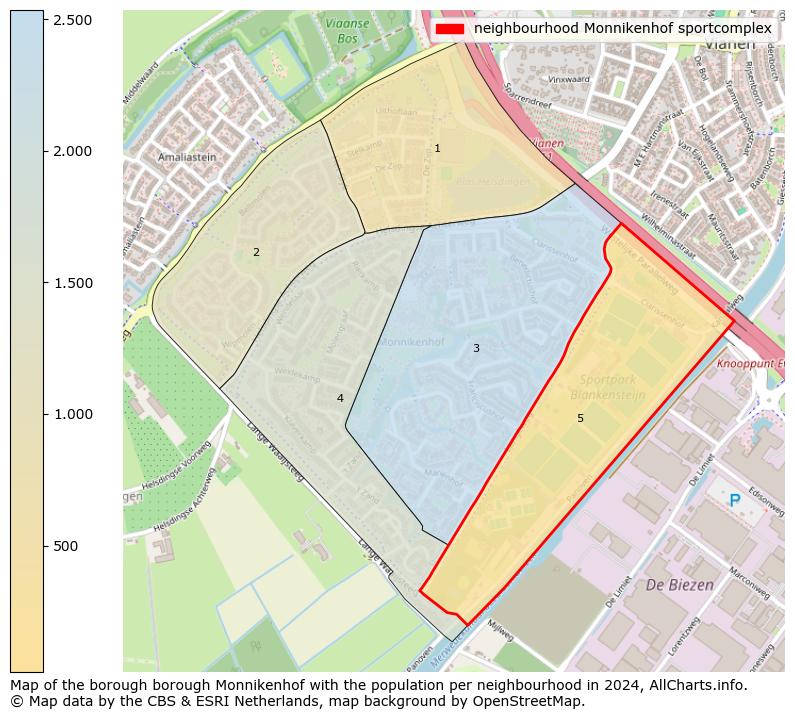 Image of the neighbourhood Monnikenhof sportcomplex at the map. This image is used as introduction to this page. This page shows a lot of information about the population in the neighbourhood Monnikenhof sportcomplex (such as the distribution by age groups of the residents, the composition of households, whether inhabitants are natives or Dutch with an immigration background, data about the houses (numbers, types, price development, use, type of property, ...) and more (car ownership, energy consumption, ...) based on open data from the Dutch Central Bureau of Statistics and various other sources!