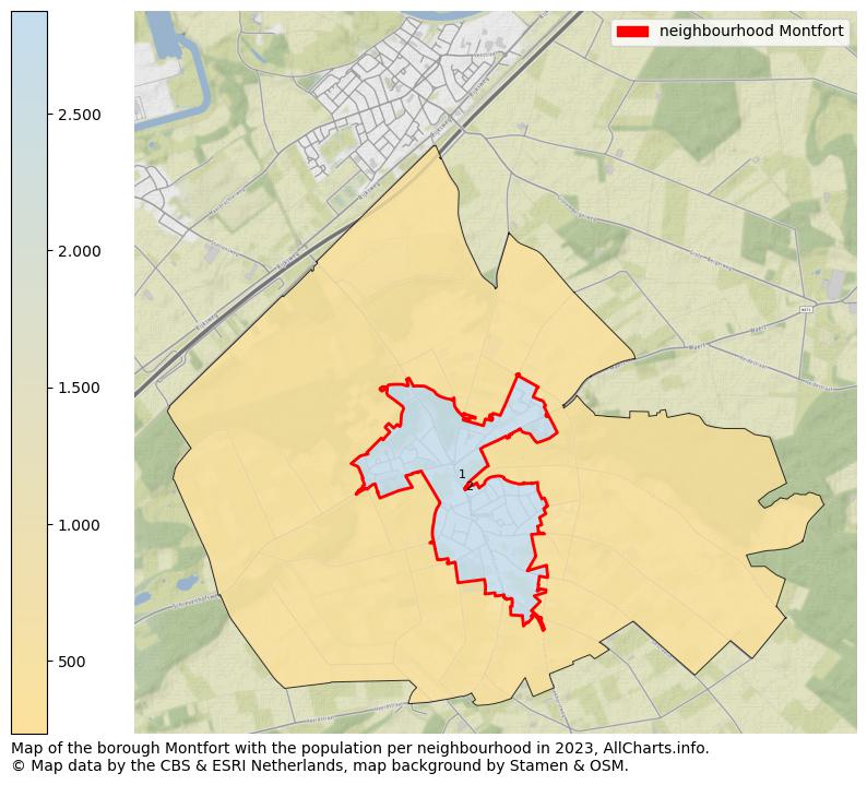 Map of the borough Montfort with the population per neighbourhood in 2023. This page shows a lot of information about residents (such as the distribution by age groups, family composition, gender, native or Dutch with an immigration background, ...), homes (numbers, types, price development, use, type of property, ...) and more (car ownership, energy consumption, ...) based on open data from the Dutch Central Bureau of Statistics and various other sources!