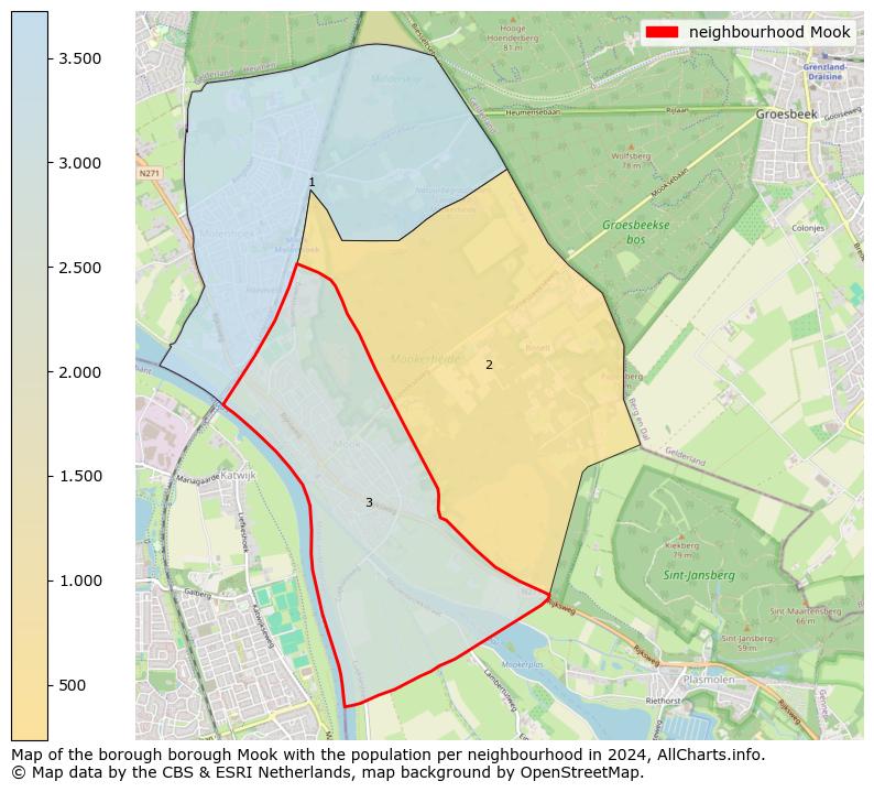 Image of the neighbourhood Mook at the map. This image is used as introduction to this page. This page shows a lot of information about the population in the neighbourhood Mook (such as the distribution by age groups of the residents, the composition of households, whether inhabitants are natives or Dutch with an immigration background, data about the houses (numbers, types, price development, use, type of property, ...) and more (car ownership, energy consumption, ...) based on open data from the Dutch Central Bureau of Statistics and various other sources!