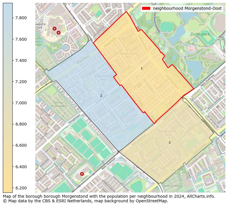 Image of the neighbourhood Morgenstond-Oost at the map. This image is used as introduction to this page. This page shows a lot of information about the population in the neighbourhood Morgenstond-Oost (such as the distribution by age groups of the residents, the composition of households, whether inhabitants are natives or Dutch with an immigration background, data about the houses (numbers, types, price development, use, type of property, ...) and more (car ownership, energy consumption, ...) based on open data from the Dutch Central Bureau of Statistics and various other sources!